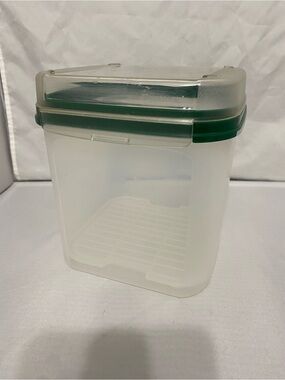 Tupperware Container with Green Rim and Flip Top Lid